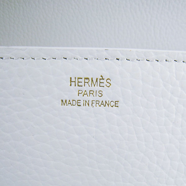 7A Hermes Oxhide Leather Message Bag White H017